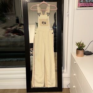 Women's Cream Straight Leg Overalls